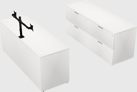 Parallel desk with credenza