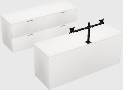 Parallel desk with credenza