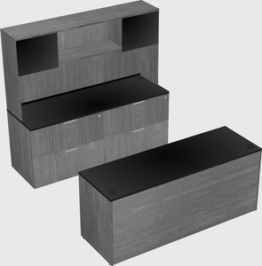 Parallel desk with credenza