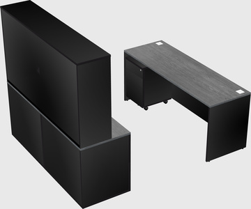 Parallel desk with credenza