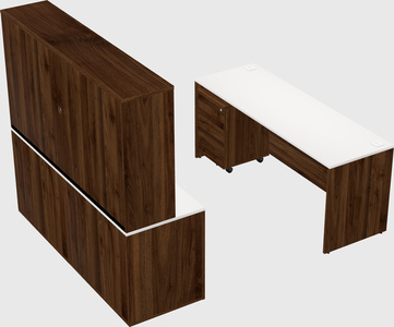 Parallel desk with credenza