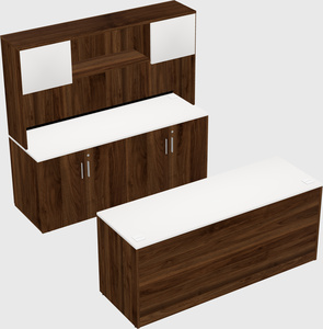 Parallel desk with credenza