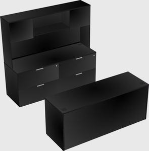 Parallel desk with credenza
