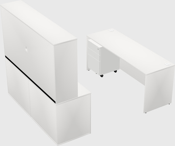 Parallel desk with credenza