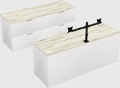 Parallel desk with credenza