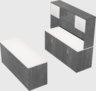 Parallel desk with credenza