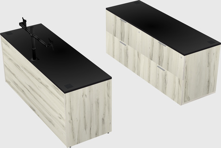 Parallel desk with credenza