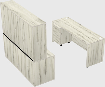 Parallel desk with credenza