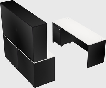 Parallel desk with credenza