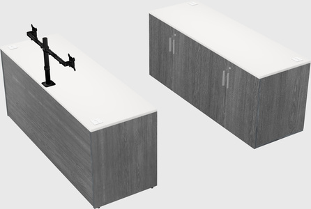 Parallel desk with credenza