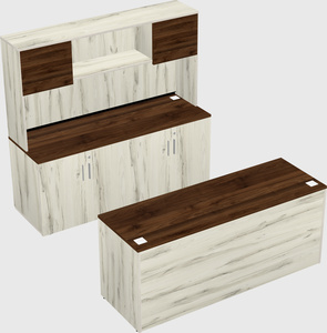 Parallel desk with credenza