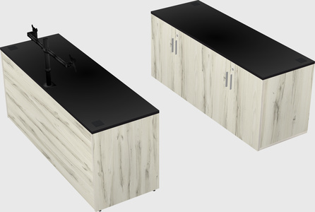 Parallel desk with credenza