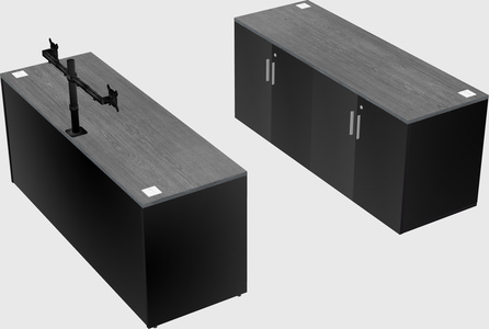 Parallel desk with credenza