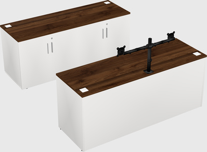 Parallel desk with credenza
