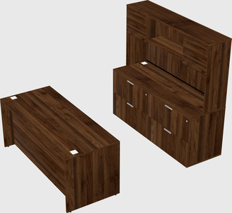 Parallel desk with credenza