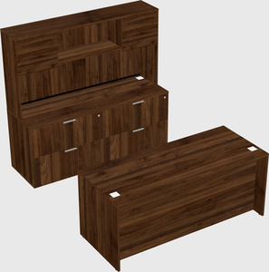 Parallel desk with credenza