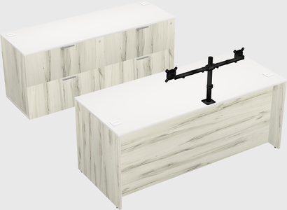 Parallel desk with credenza