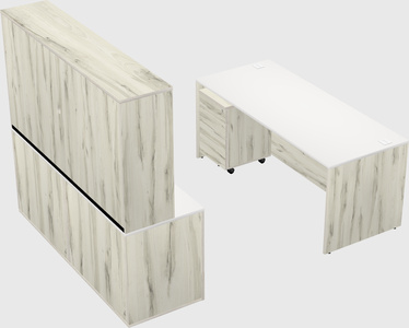 Parallel desk with credenza