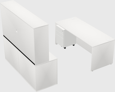 Parallel desk with credenza