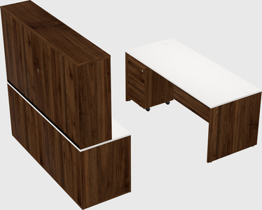 Parallel desk with credenza