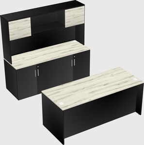 Parallel desk with credenza