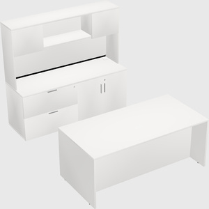 Parallel desk with credenza