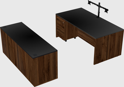 Parallel desk with credenza