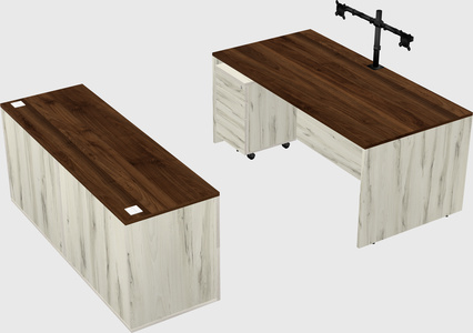 Parallel desk with credenza