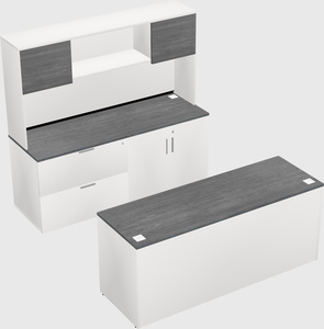 Parallel desk with credenza