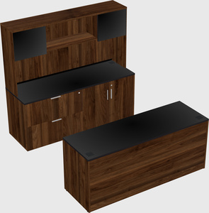 Parallel desk with credenza