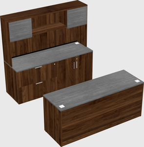 Parallel desk with credenza