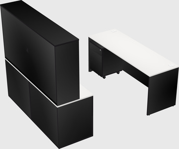 Parallel desk with credenza
