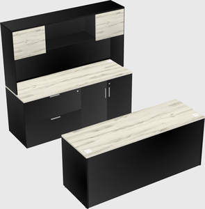 Parallel desk with credenza