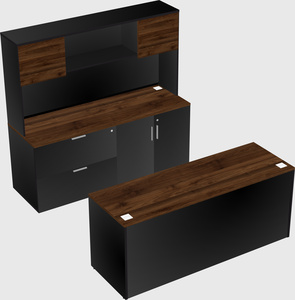 Parallel desk with credenza