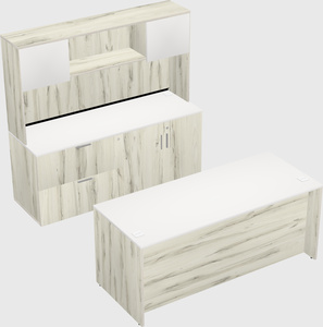 Parallel desk with credenza
