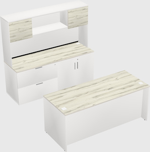 Parallel desk with credenza