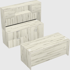Parallel desk with credenza