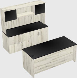 Parallel desk with credenza
