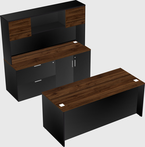 Parallel desk with credenza