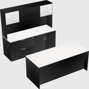 Parallel desk with credenza