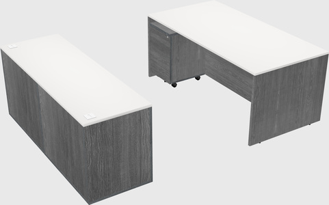 Parallel desk with credenza