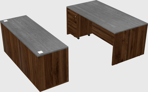 Parallel desk with credenza