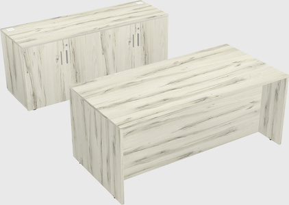 Parallel desk with credenza