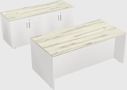 Parallel desk with credenza