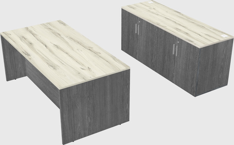 Parallel desk with credenza