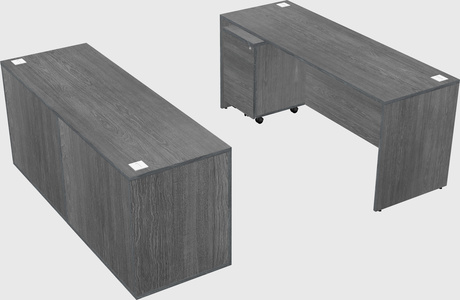 Parallel desk with credenza