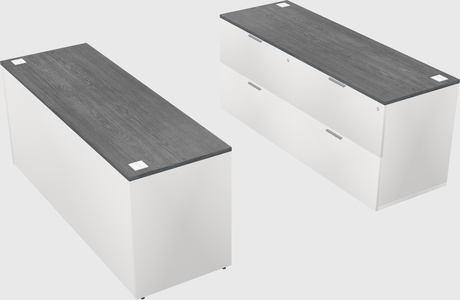 Parallel desk with credenza