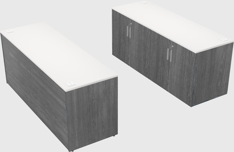 Parallel desk with credenza