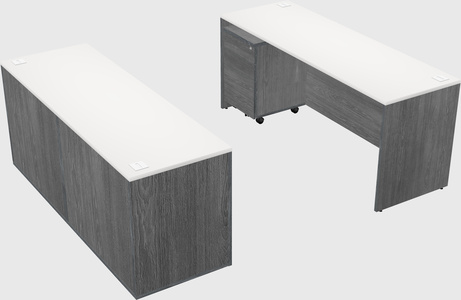 Parallel desk with credenza