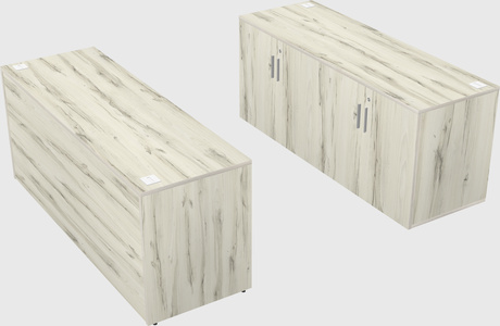 Parallel desk with credenza